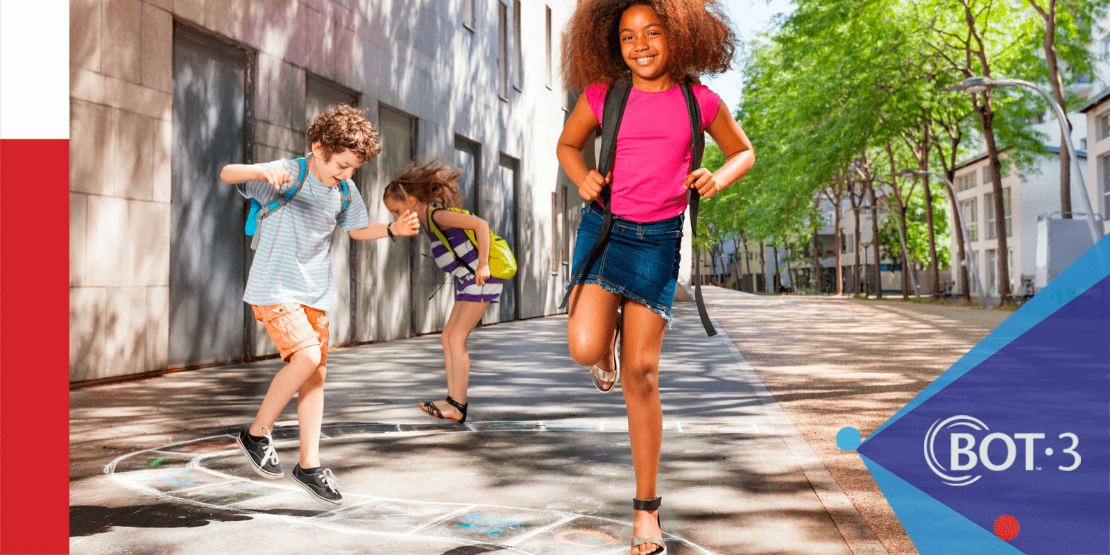 A group of kids playing and jumping outside together