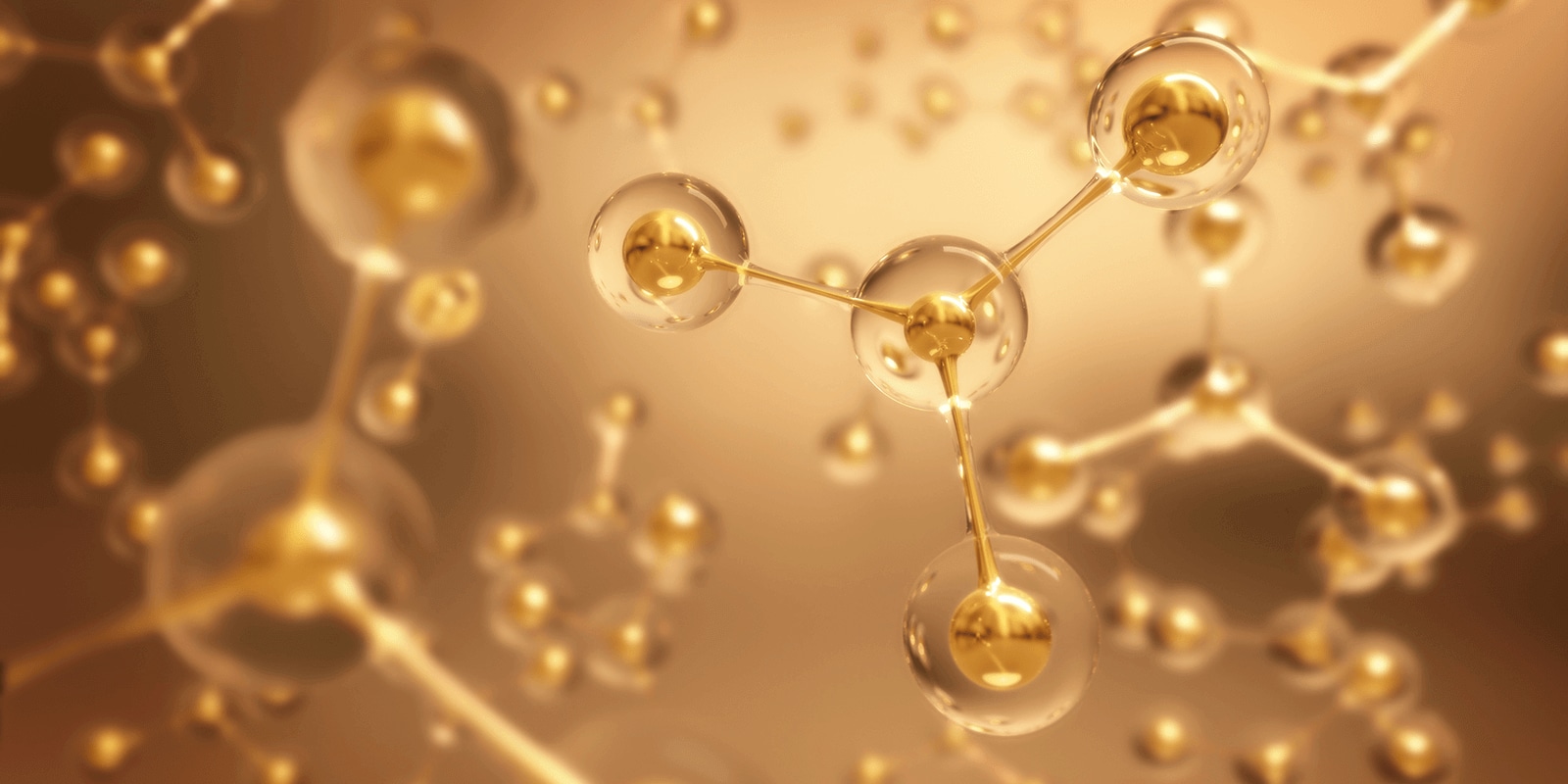 Molecules on gold background